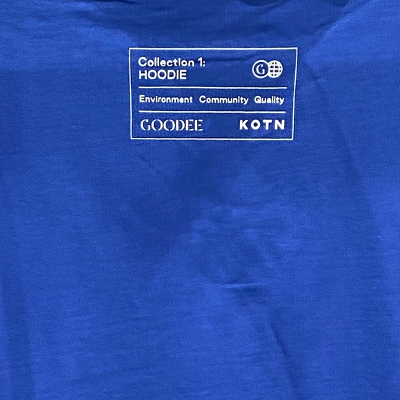 Goodee Kotn The Goodee Hoodie Sweatshirt Pullover Egyptian Blue Mens Size S NWT - Picture 4 of 11